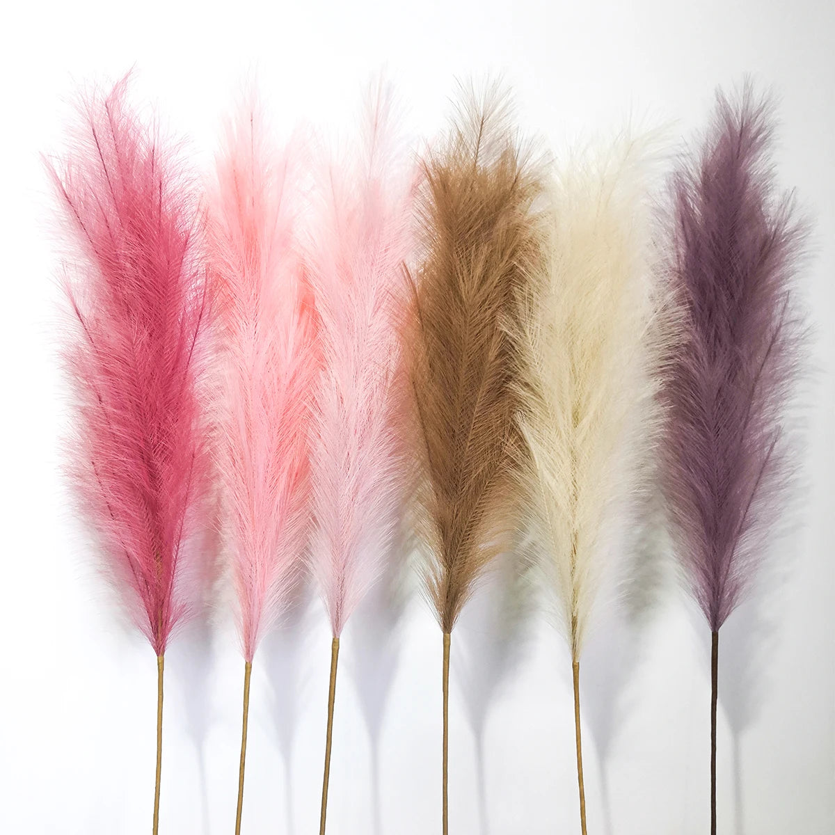 Wedding Decoration Black Tall Faux Pampas New Style Silk Colored Fluffy Grey Beige Artificial Dried Pampas Grass