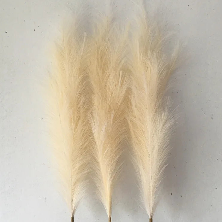 Wedding Decoration Black Tall Faux Pampas New Style Silk Colored Fluffy Grey Beige Artificial Dried Pampas Grass
